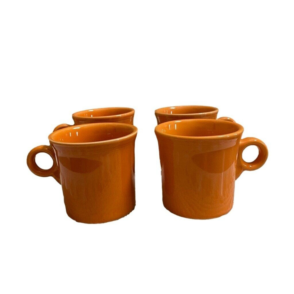 4 EUC Fiesta tangerine classic ring handle